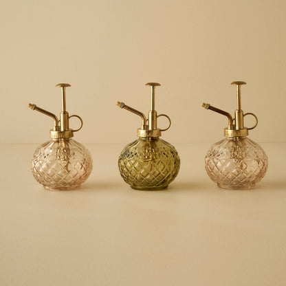 Valeria Dekoratif Cam Sprey Şişe Bej (9,8x9,8x16 cm) - KAHVERENGİ - 9,8x9,8x16 cm - 3
