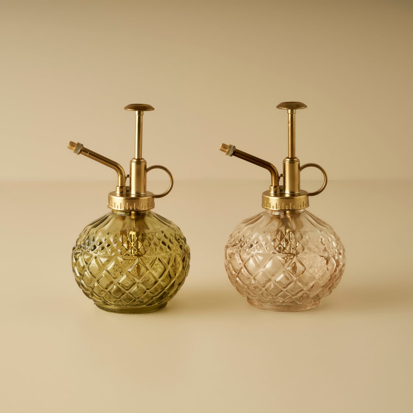 Valeria Dekoratif Cam Sprey Şişe Bej (9,8x9,8x16 cm) - YEŞİL - 9,8x9,8x16 cm - 3