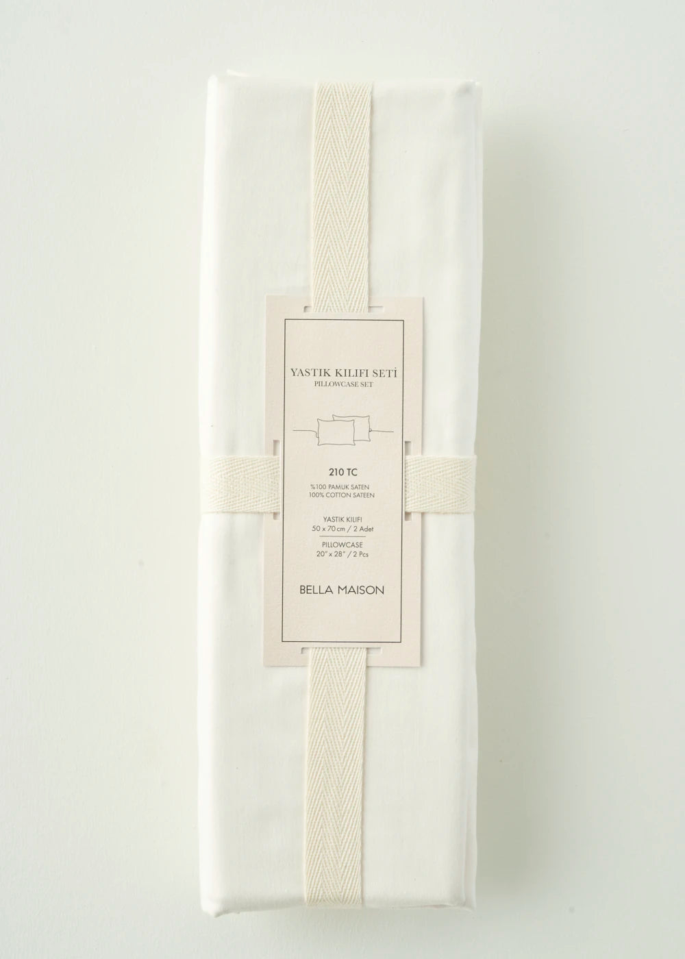 %100 Pamuk Saten Supreme 2'li Yastık Kılıfı Beyaz (50x70 cm) - 2