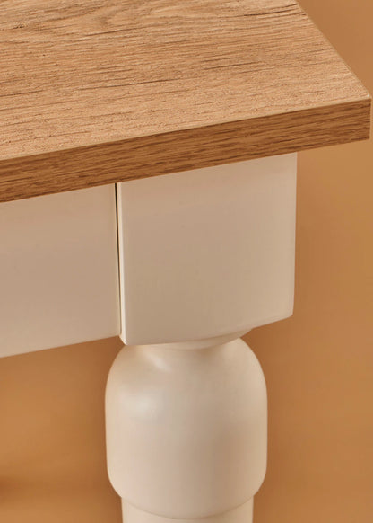 Oak Yemek Masası Naturel-Beyaz (80x120 cm) - 3