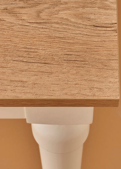 Oak Yemek Masası Naturel-Beyaz (80x120 cm) - 4