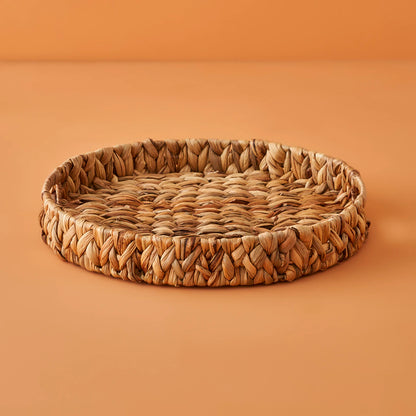 Maita Yuvarlak Dekoratif Tepsi Naturel (30x4,5 cm)