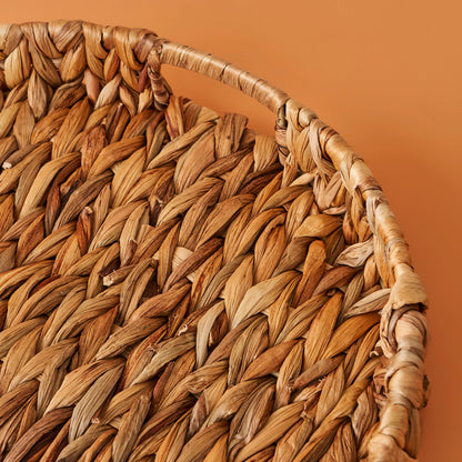 Maita Yuvarlak Dekoratif Tepsi Naturel (30x4,5 cm) - 38x6 cm - NATUREL - 2