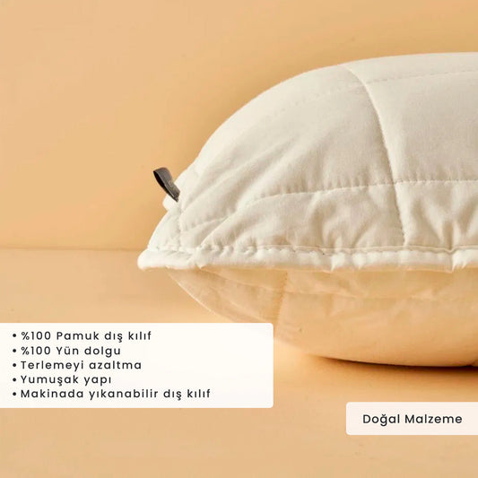 Deluxe Yün Yastık Beyaz (50x70)