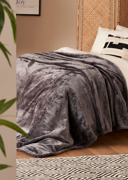 Shelly Wellsoft Çift Kişilik Battaniye Antrasit (200x220 cm)