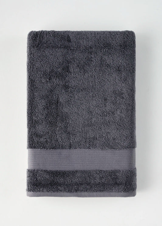 %100 Pamuk Premium Dorita Banyo Havlusu Koyu Gri (90x150 cm)