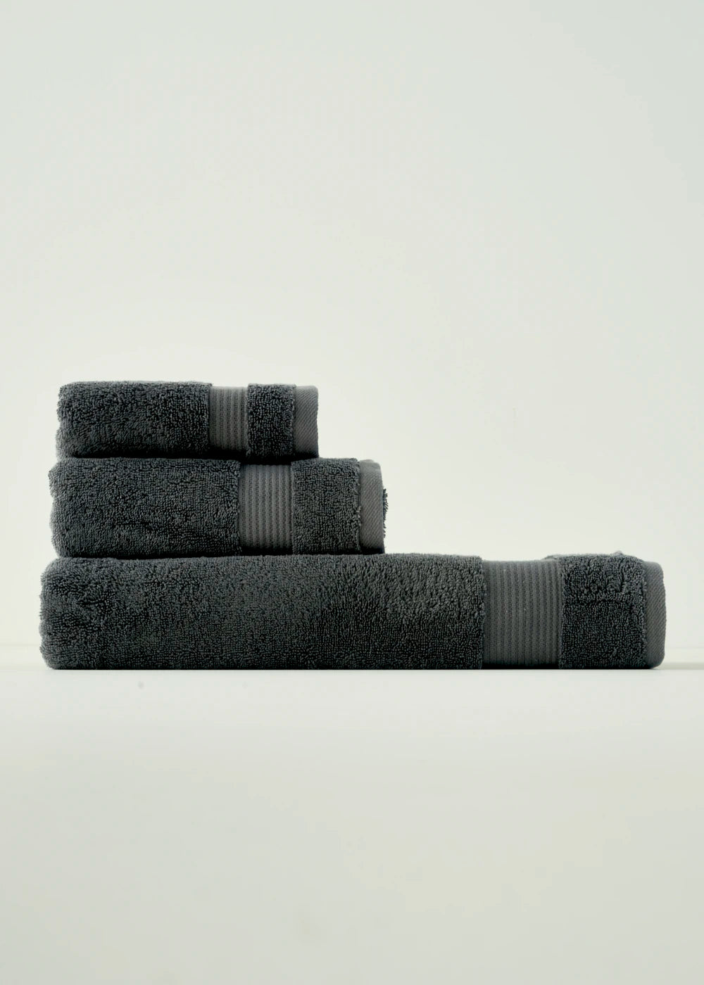 %100 Pamuk Premium Dorita Banyo Havlusu Açık Mavi (90x150 cm) - 90x150 cm - GRİ-ANTRASİT - 5