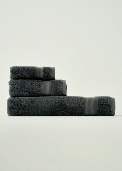 %100 Pamuk Premium Dorita Banyo Havlusu Açık Mavi (90x150 cm) - 90x150 cm - GRİ-ANTRASİT - 5