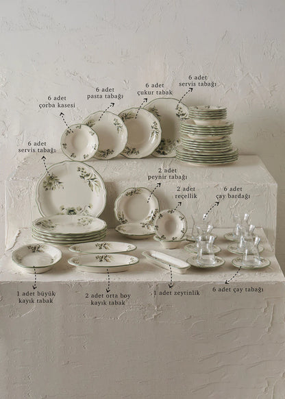 Julia Stoneware 50 Parça Sofra Seti Yeşil