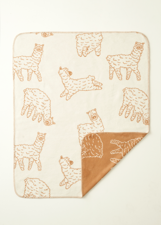 Alpaca Pamuklu Bebek Battaniyesi Bej (100x120 cm)