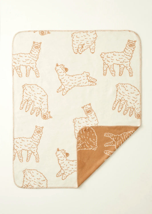 Alpaca Pamuklu Bebek Battaniyesi Bej (100x120 cm)