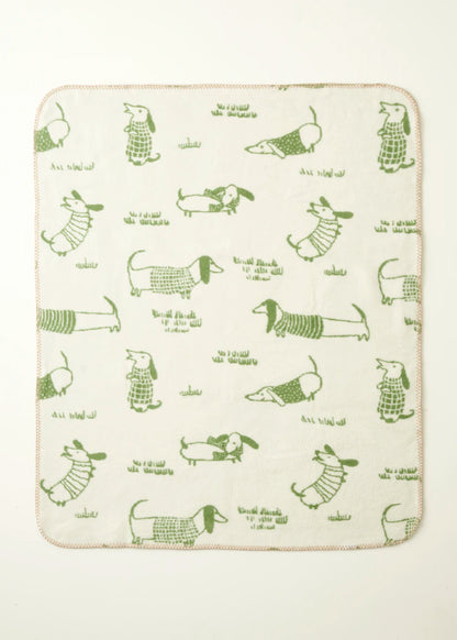 Sausage Dog Pamuklu Bebek Battaniyesi Yeşil (100x120 cm) - 2