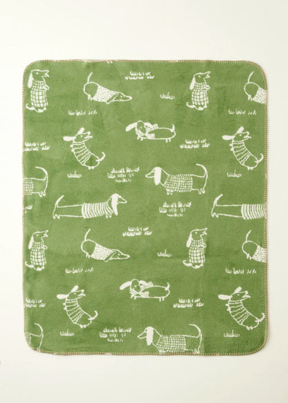 Sausage Dog Pamuklu Bebek Battaniyesi Yeşil (100x120 cm) - 3