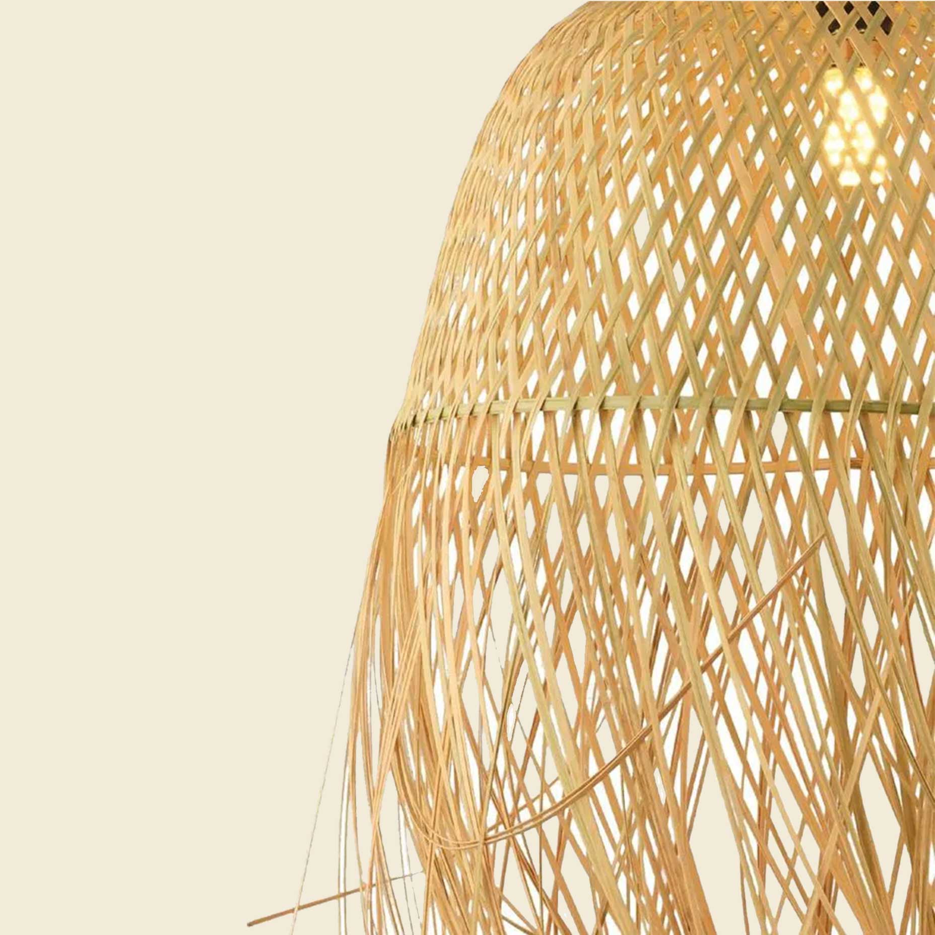 Muriel Rattan Sarkıt Avize Naturel (29x22 cm) - 47x90 cm - NATUREL - 2