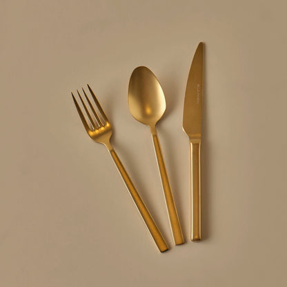 Premium Silver 42 Parça Çatal Kaşık Bıçak Seti - GOLD - Çeşitli - 4