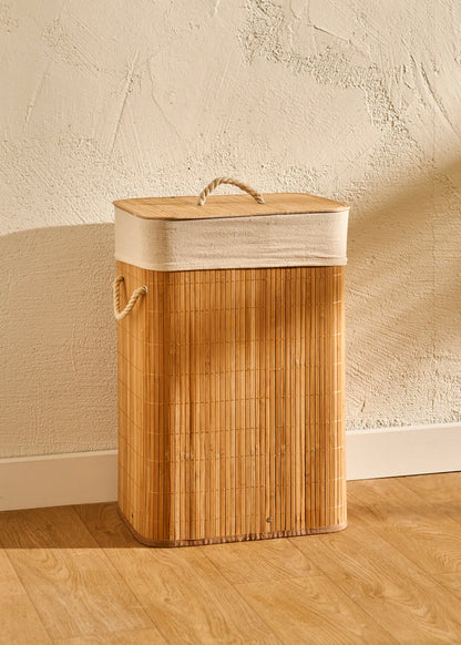 Fonte Bambu Çamaşır Sepeti Naturel (40x30x61 cm)
