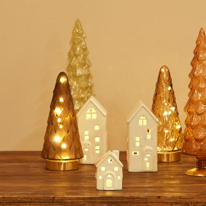 Pine Tree Yılbaşı Ledli Aydınlatma Gold (24 cm) - 24 cm - KOYU KAHVE - 2