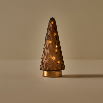 Pine Tree Yılbaşı Ledli Aydınlatma Gold (24 cm) - 24 cm - KOYU KAHVE - 3