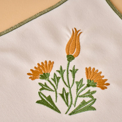 Tulip Pamuklu Peçete Beyaz-Yeşil (40x40 cm) - 3