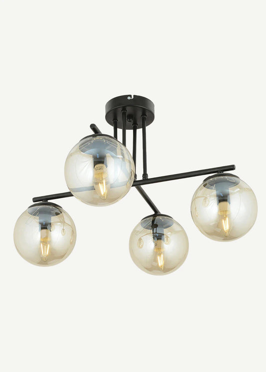 Dolly 4'lü Bal Camlı Avize Siyah (76x36 cm)