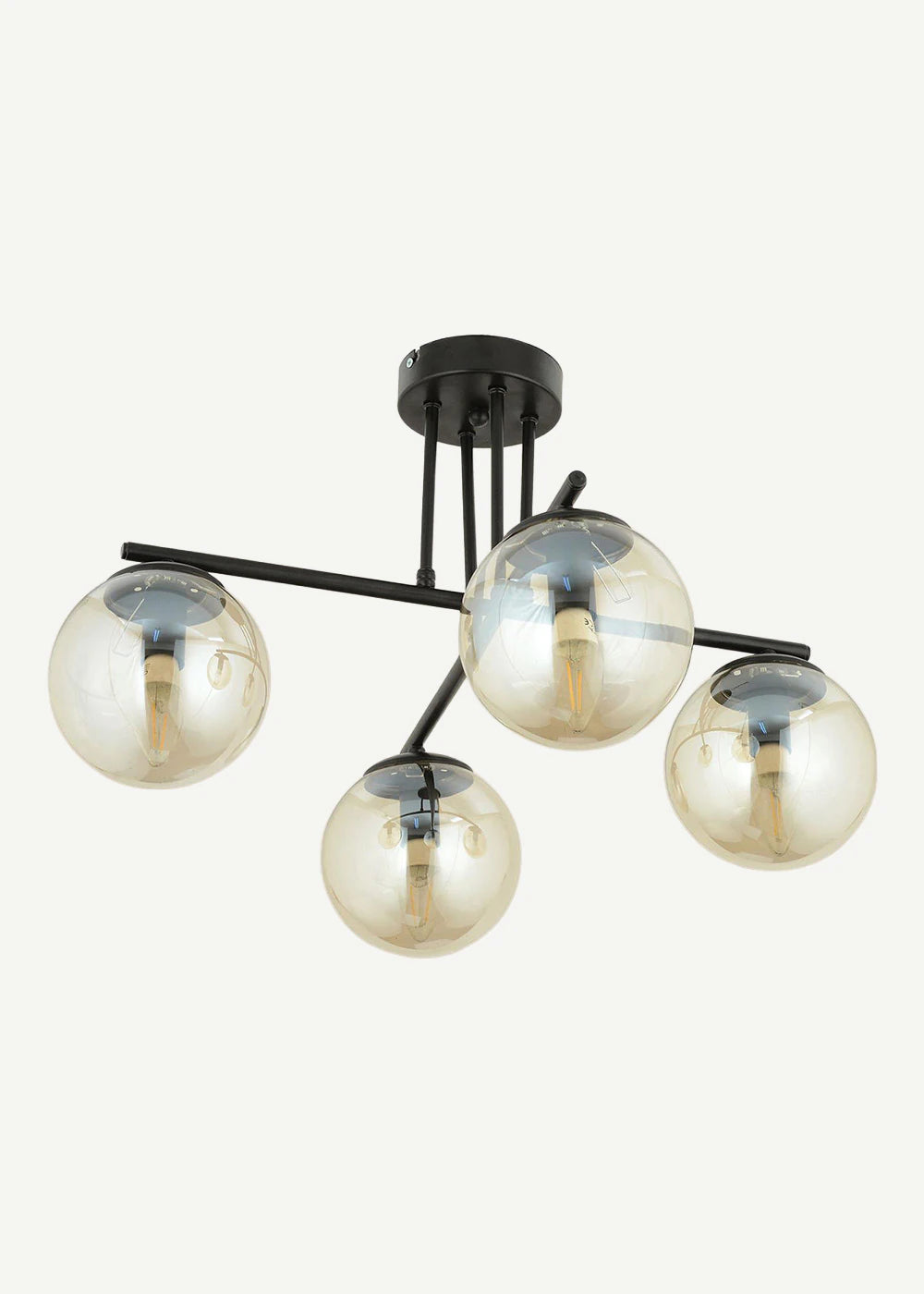 Dolly 4'lü Bal Camlı Avize Siyah (76x36 cm) - 3