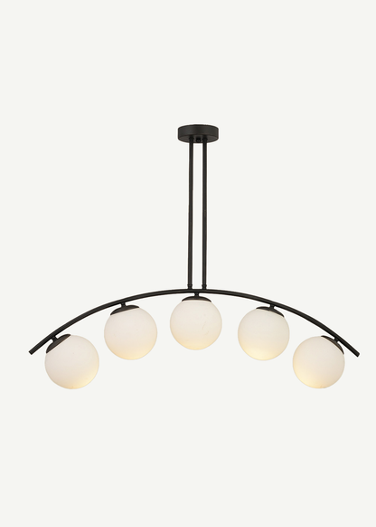 Willie 3'lü Beyaz Camlı Avize Gold