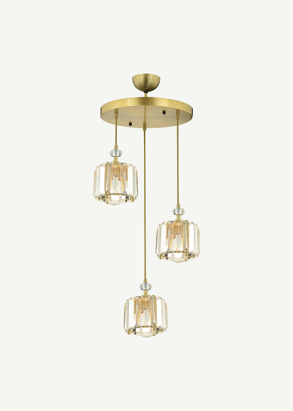 Jennifer 3'lü Kristal Sarkıt Avize Eskitme (70x35 cm) - 2