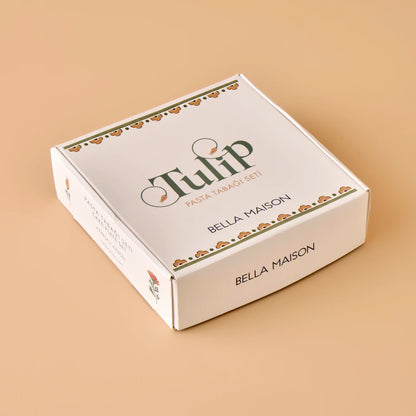 Tulip Porselen 4'lü Pasta Tabağı Seti (19 cm) - 3