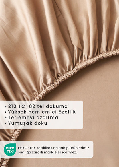 Supreme Çift Kişilik Lastikli Çarşaf Vizon (160x200x35 cm)