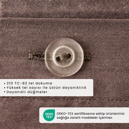 %100 Pamuk Saten Supreme Basic Çift Kişilik Nevresim Seti Antrasit (200x220 cm)
