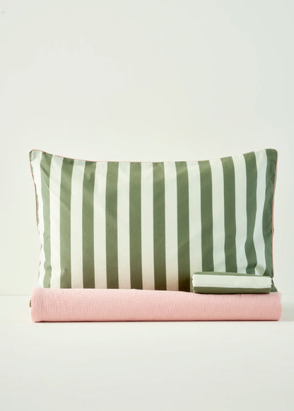 %100 Pamuk Line Çift Kişilik Pike Takımı Somon (200x220 cm)