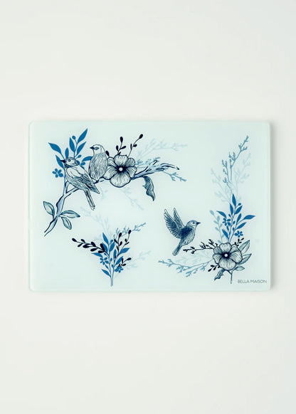Bleu Blanc Cam Kesme Tahtası Mavi (35x25 cm)