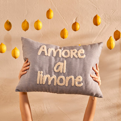 Pamuklu Lemoncello Kırlent Kılıfı Mavi (35x50 cm) - 4