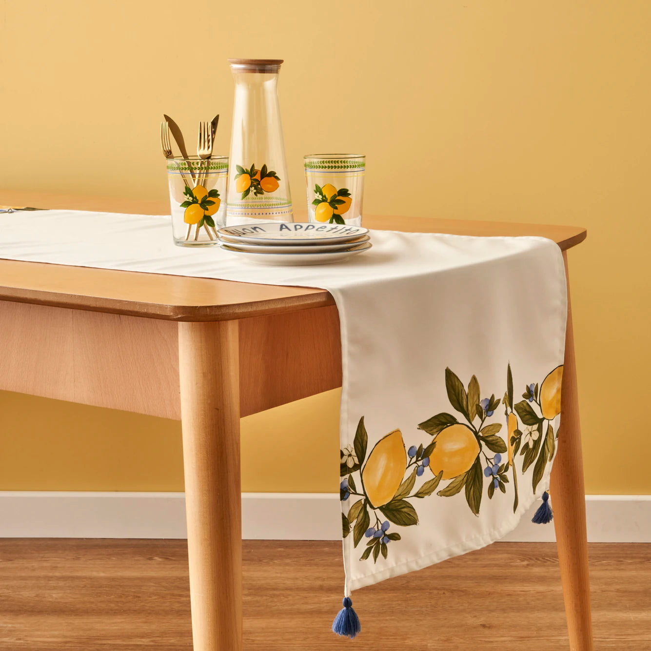 Lemoncello Pamuklu Runner Sarı (50x150 cm)