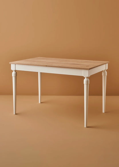 Oak Yemek Masası Naturel-Beyaz (80x120 cm)
