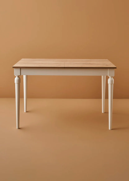 Oak Yemek Masası Naturel-Beyaz (80x120 cm) - 120x77x83 cm - NATUREL-BEYAZ - 3