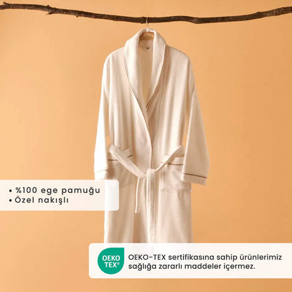 %100 Pamuk Exclusive Aile Bornoz Seti (L/XL)