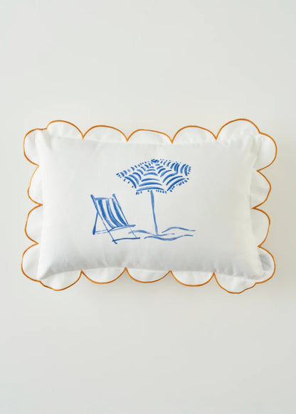 %100 Pamuk Marine Scallop Kırlent Kılıfı Beyaz (35x50 cm)