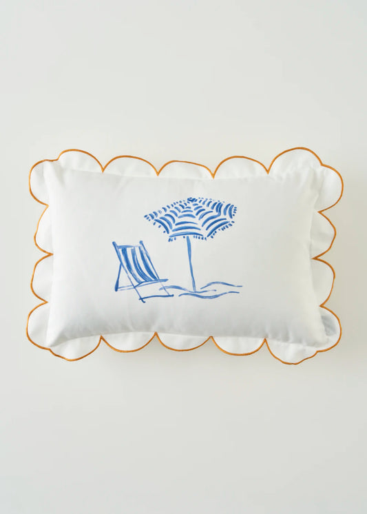 %100 Pamuk Marine Scallop Kırlent Kılıfı Beyaz (35x50 cm)