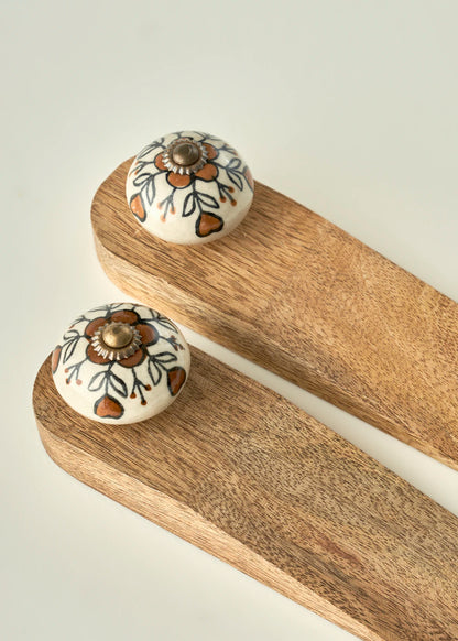 Hermosa Mango Ağacı Kapı Stoperi 2'li Naturel (16x4,5x5 cm)