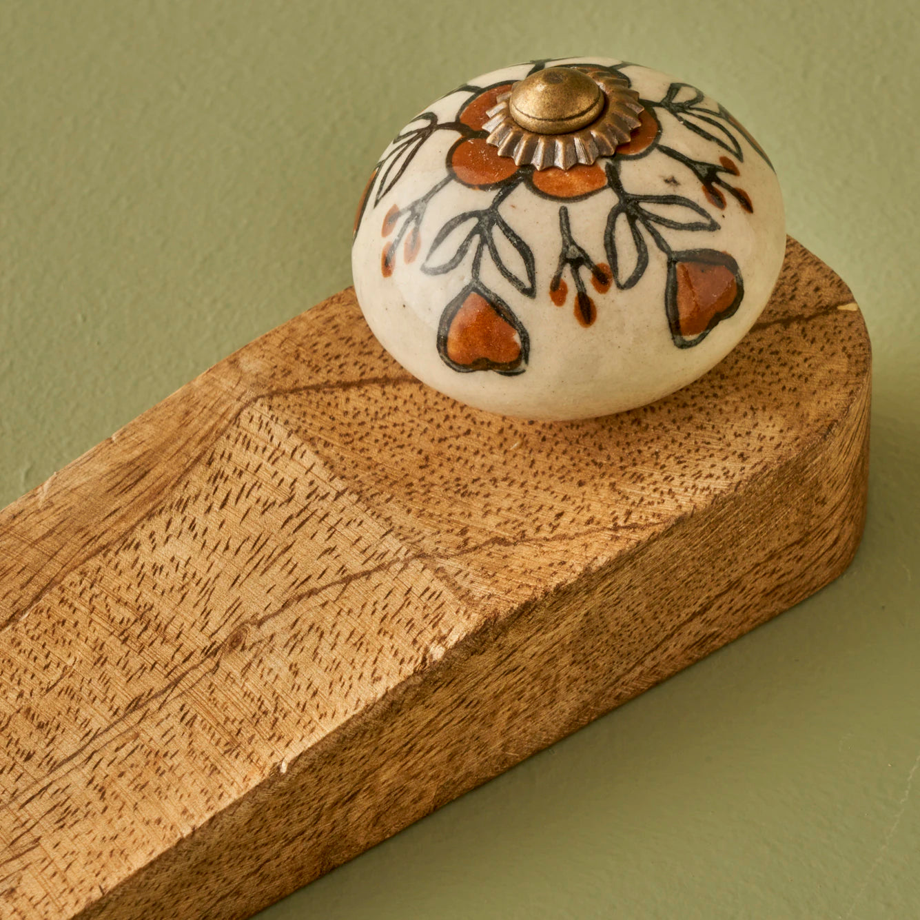 Hermosa Mango Ağacı Kapı Stoperi 2'li Naturel (16x4,5x5 cm) - 2