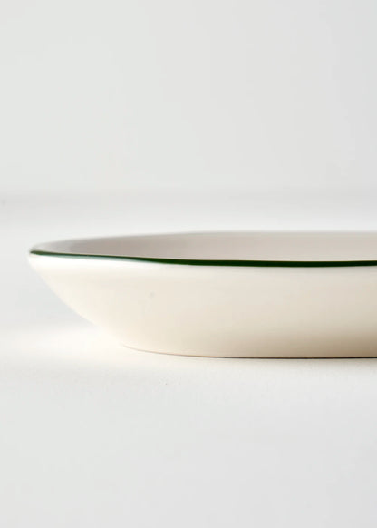 Line Oval Porselen Sunum Tabağı Yeşil (23x14 cm)