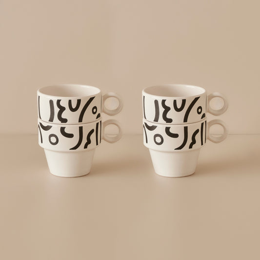 Abstract Espresso 4'lü Set Siyah (105 cc)