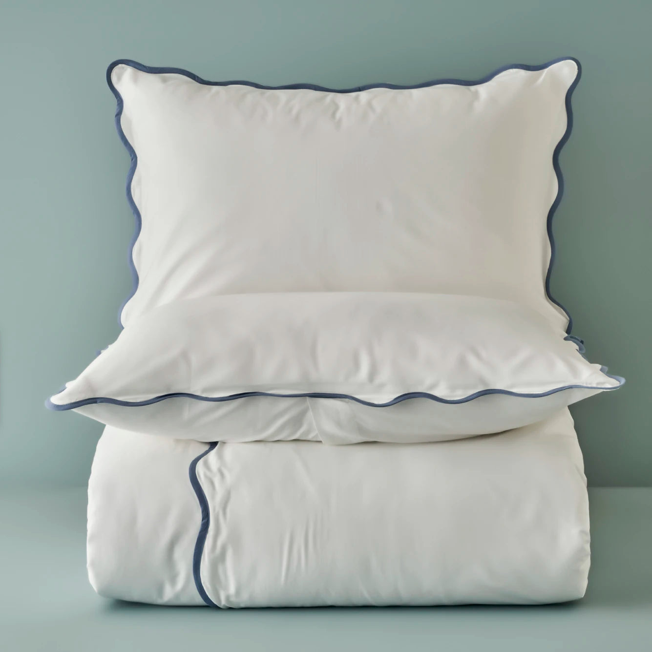%100 Pamuk Saten Scallop - 240x220 cm - BEYAZ - 5