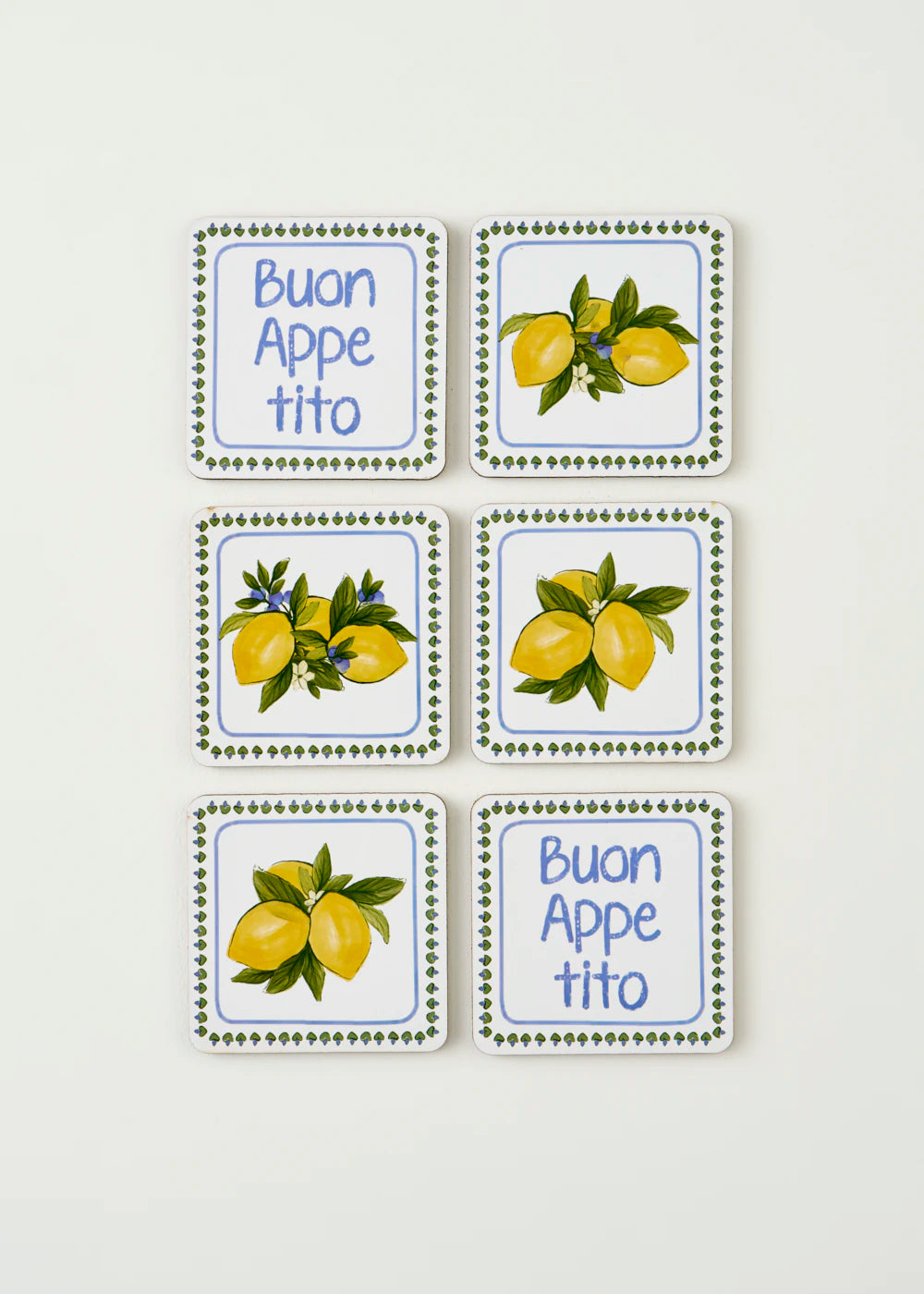 Lemoncello 6'lı Bardak Altlığı (10x10 cm)