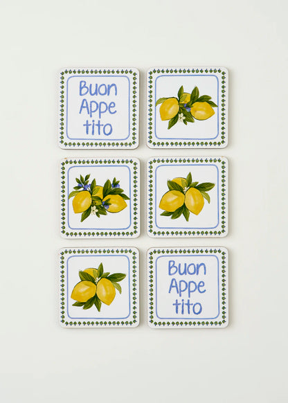 Lemoncello 6'lı Bardak Altlığı (10x10 cm)