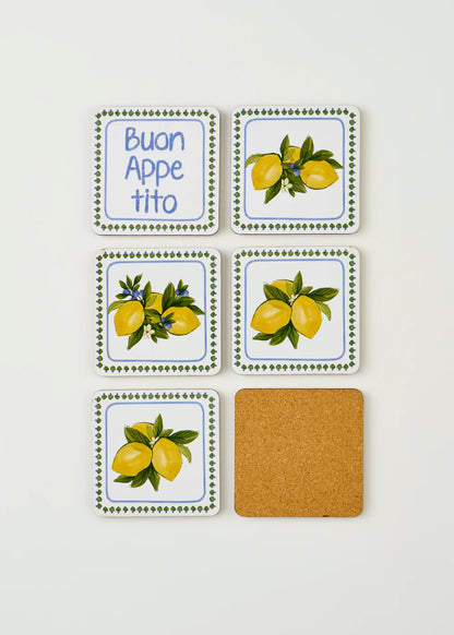 Lemoncello 6'lı Bardak Altlığı (10x10 cm)
