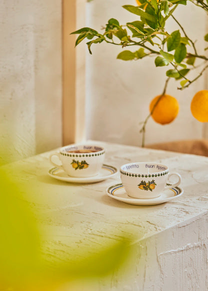 Lemoncello Porselen 2'li Çay Fincanı Seti (270 cc)