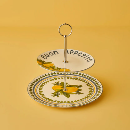 Lemoncello Porselen 2 Katlı Kurabiyelik