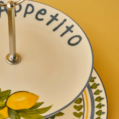 Lemoncello Porselen 2 Katlı Kurabiyelik - 4